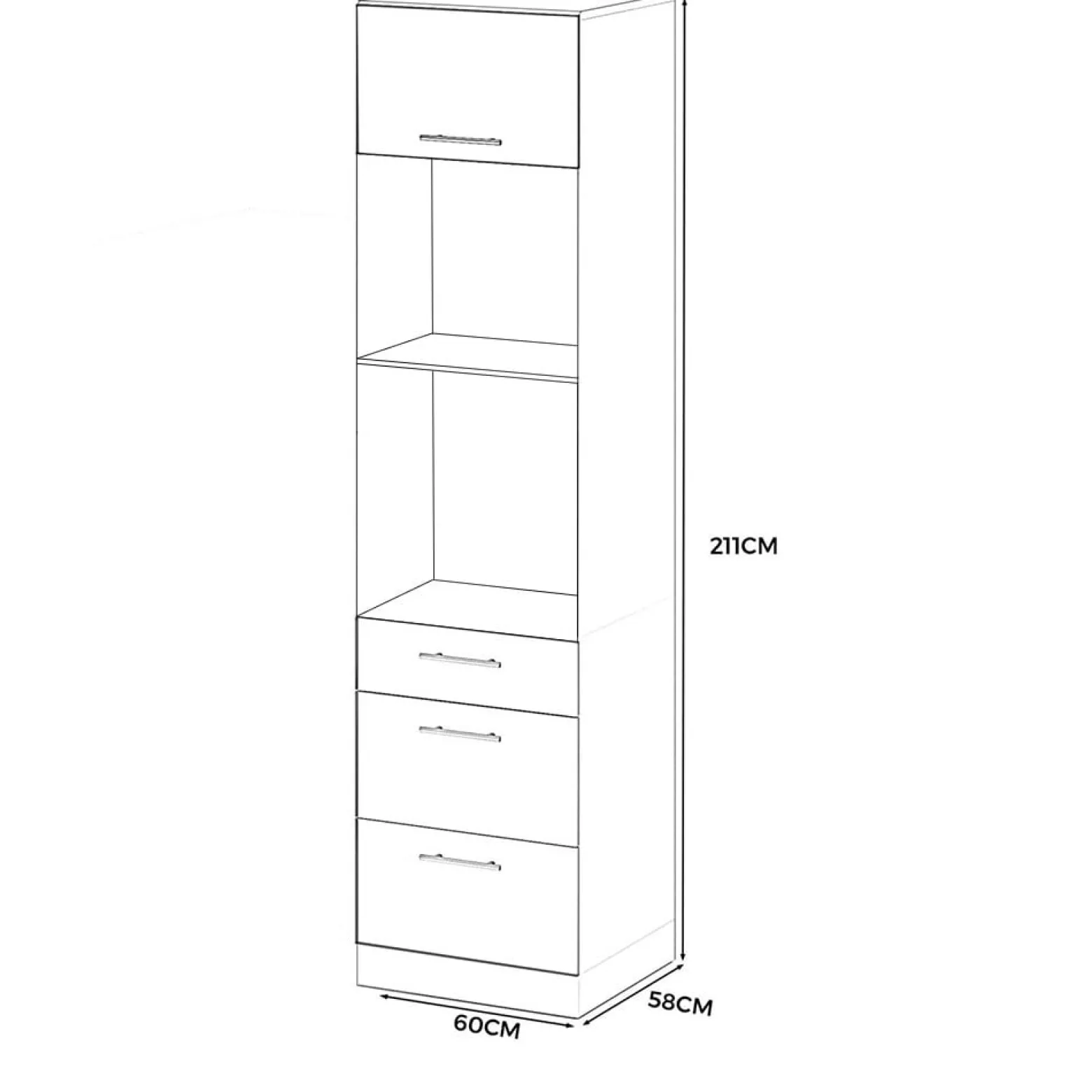 Słupek kuchenny 60cm piekarnik s60ms3 spremium biały mat