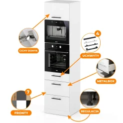 Słupek kuchenny 60cm piekarnik s60ms3 spremium biały mat