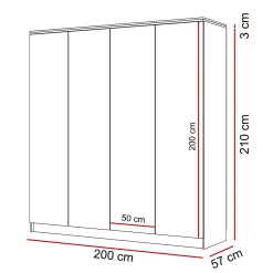 Szafa AURORA 4D biała+push