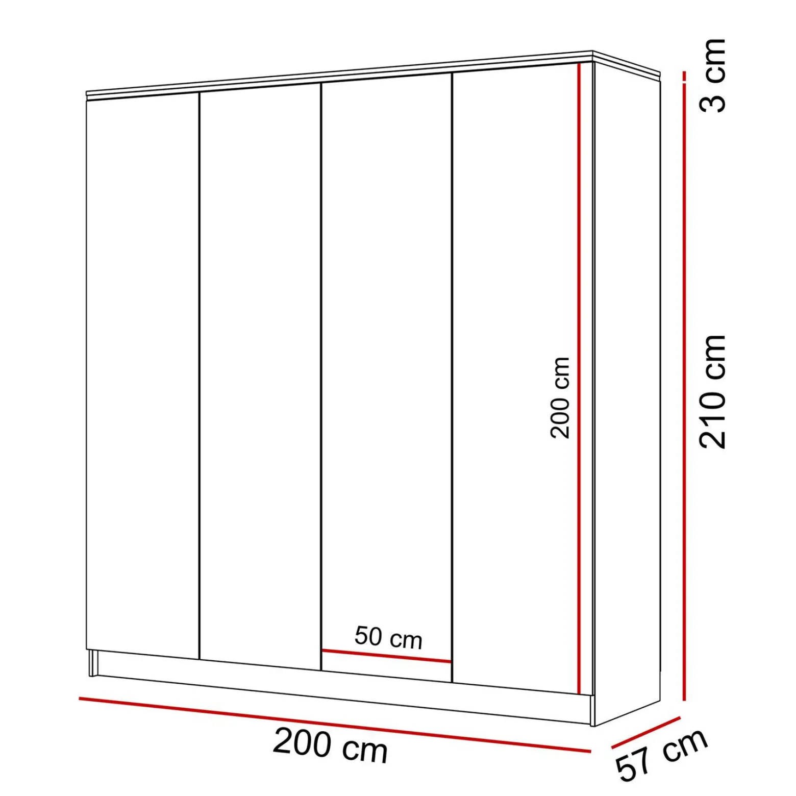 Szafa AURORA 4D biała+push