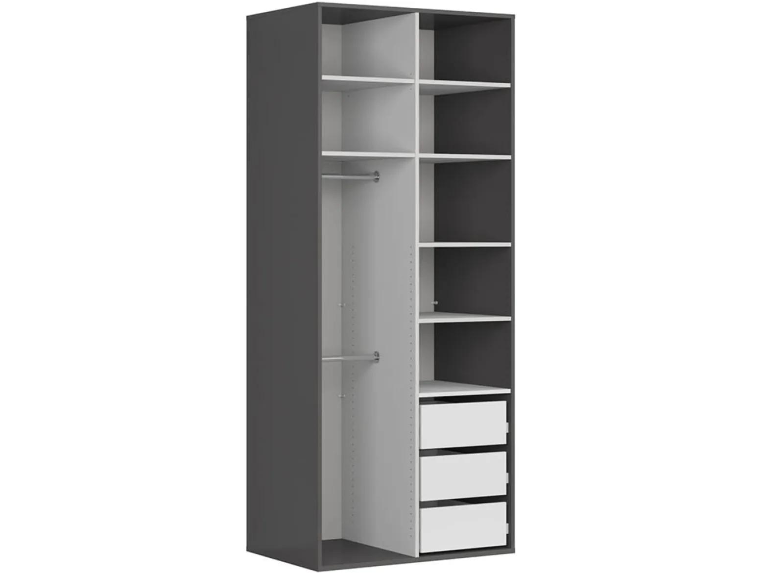 Szafa dwudrzwiowa Flex 100 cm z lustrem grafit