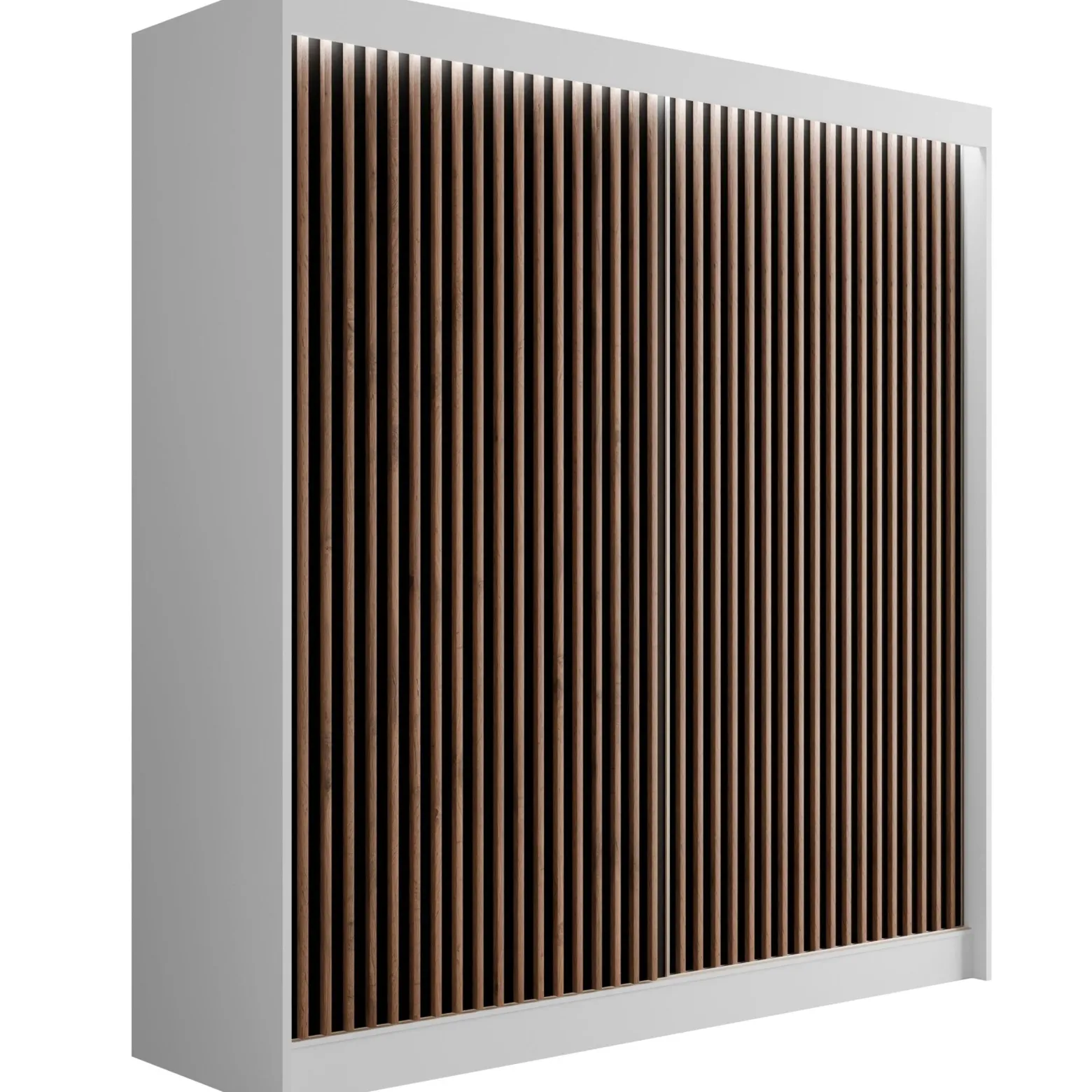 Szafa LED z drzwiami przesuwnymi i lamelami VILANv2 200 x 215 cm