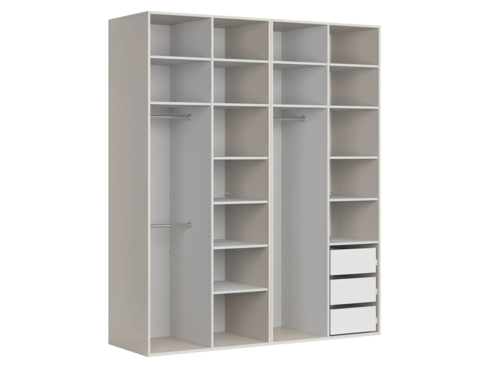 Szafa modułowa Flex 200 cm z 4 drzwiami kaszmir