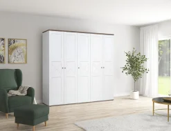 Szafa pięciodrzwiowa Stockholm 243 cm sosna andersen biała