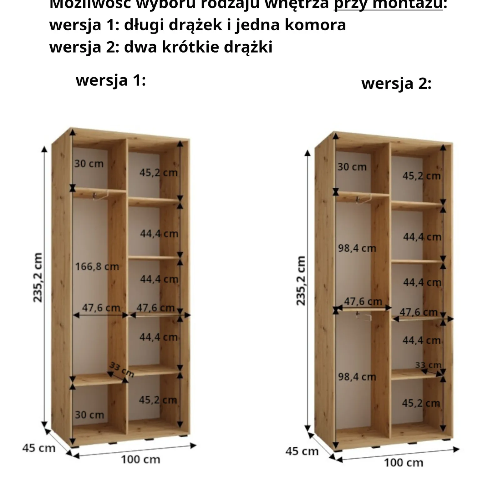 Szafa przesuwna 45 wysoka Davos 10 100 czarny+czarny+srebrny