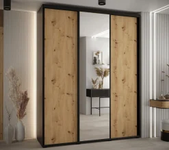 Szafa przesuwna 45 wysoka Davos 3 190 czarny+artisan+czarny