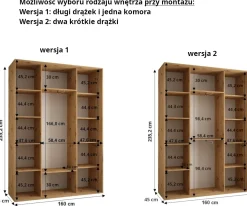 Szafa przesuwna 45 wysoka Davos 1 160 artisan+artisan+czarny