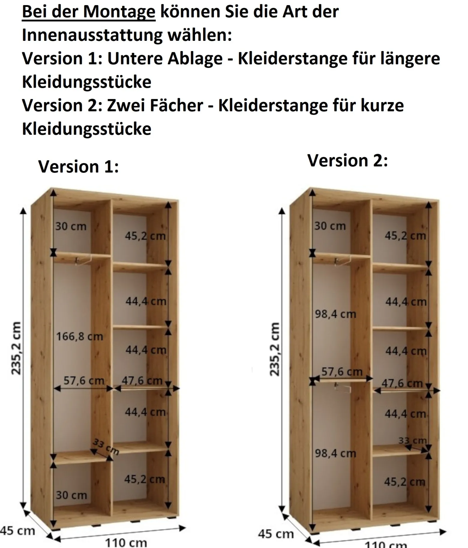 Szafa przesuwna 45 wysoka DAVOS 12 110 czarny+artisan+srebrny