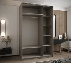 Szafa przesuwna 64 wysoka Lux 2 150 kaszmir+kaszmir+srebrny