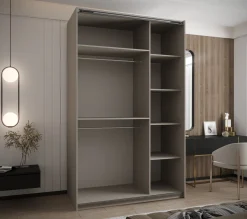 Szafa przesuwna 64 wysoka Lux 2 150 kaszmir+kaszmir+srebrny