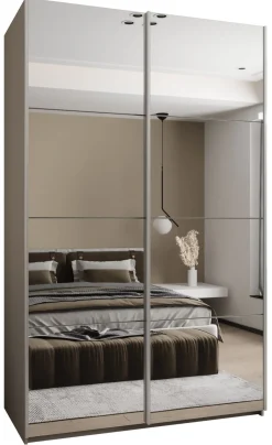 Szafa przesuwna 64 wysoka Lux 2 150 kaszmir+kaszmir+srebrny
