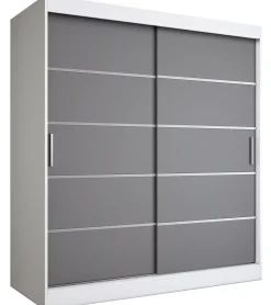 Szafa przesuwna biały + antracyt 180 cm - Zyero