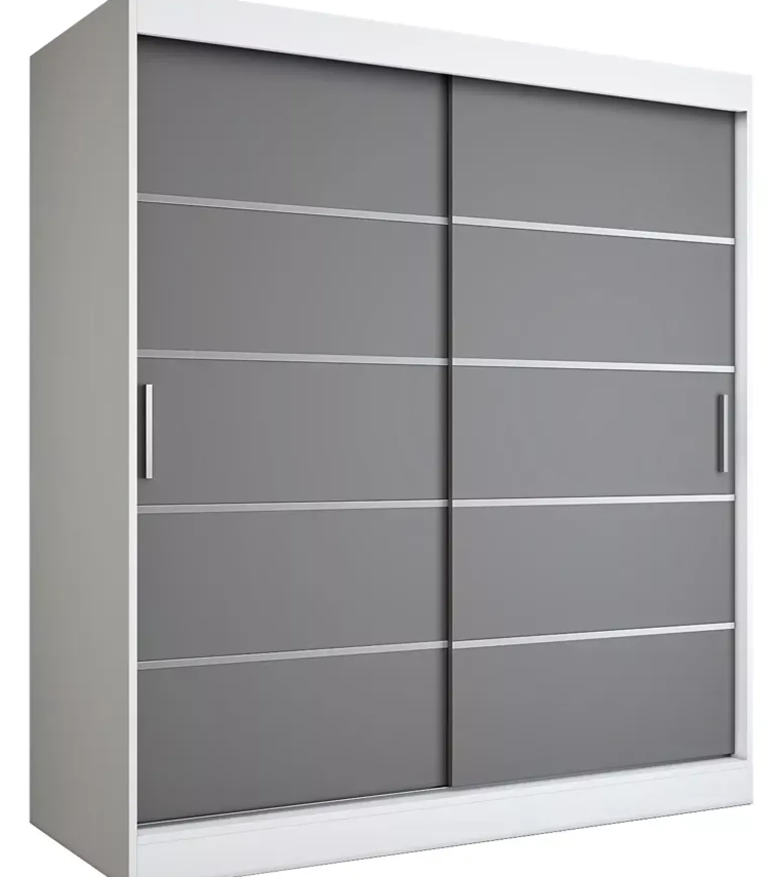 Szafa przesuwna biały + antracyt 180 cm - Zyero