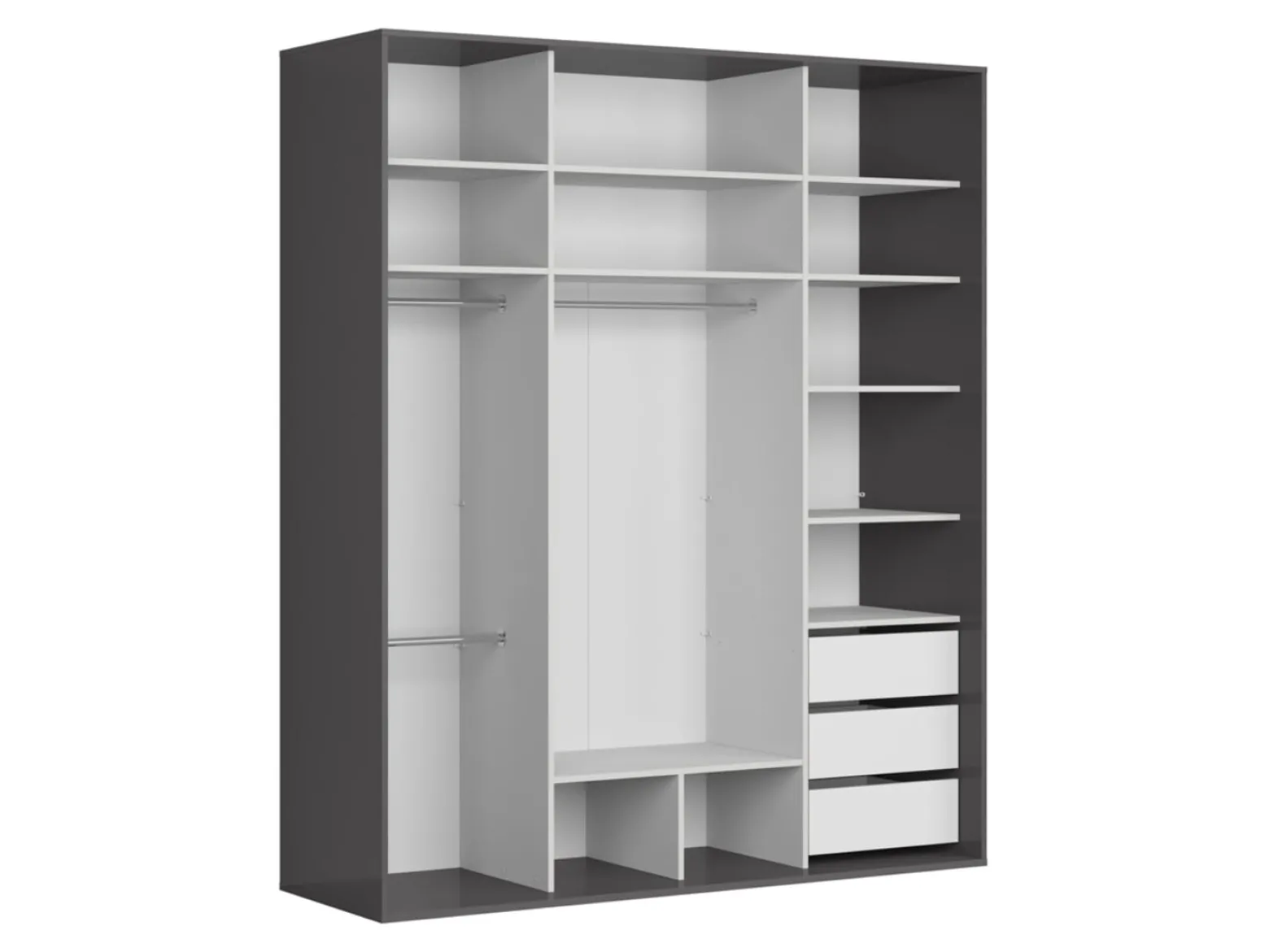 Szafa przesuwna Flex 200 cm z lustrem grafit/dąb mauvella