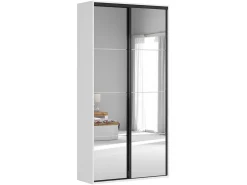 Szafa przesuwna Flex 120 cm z lustrem biała