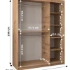 Szafa przesuwna Garderoba RHOMB 150 czarny + sonoma