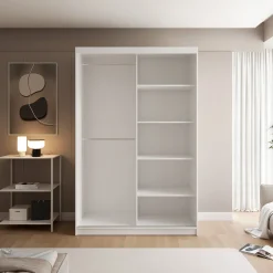 Szafa przesuwna SILENTE 140cm z półkami i drążkiem
