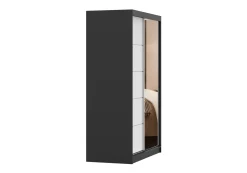 Szafa przesuwna z lustrem NEOMI 05 120 cm Czarny mat/Biały mat