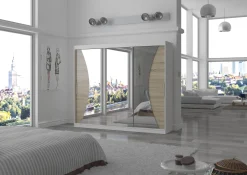 Szafa przesuwna z lustrem DIEGO 250 White