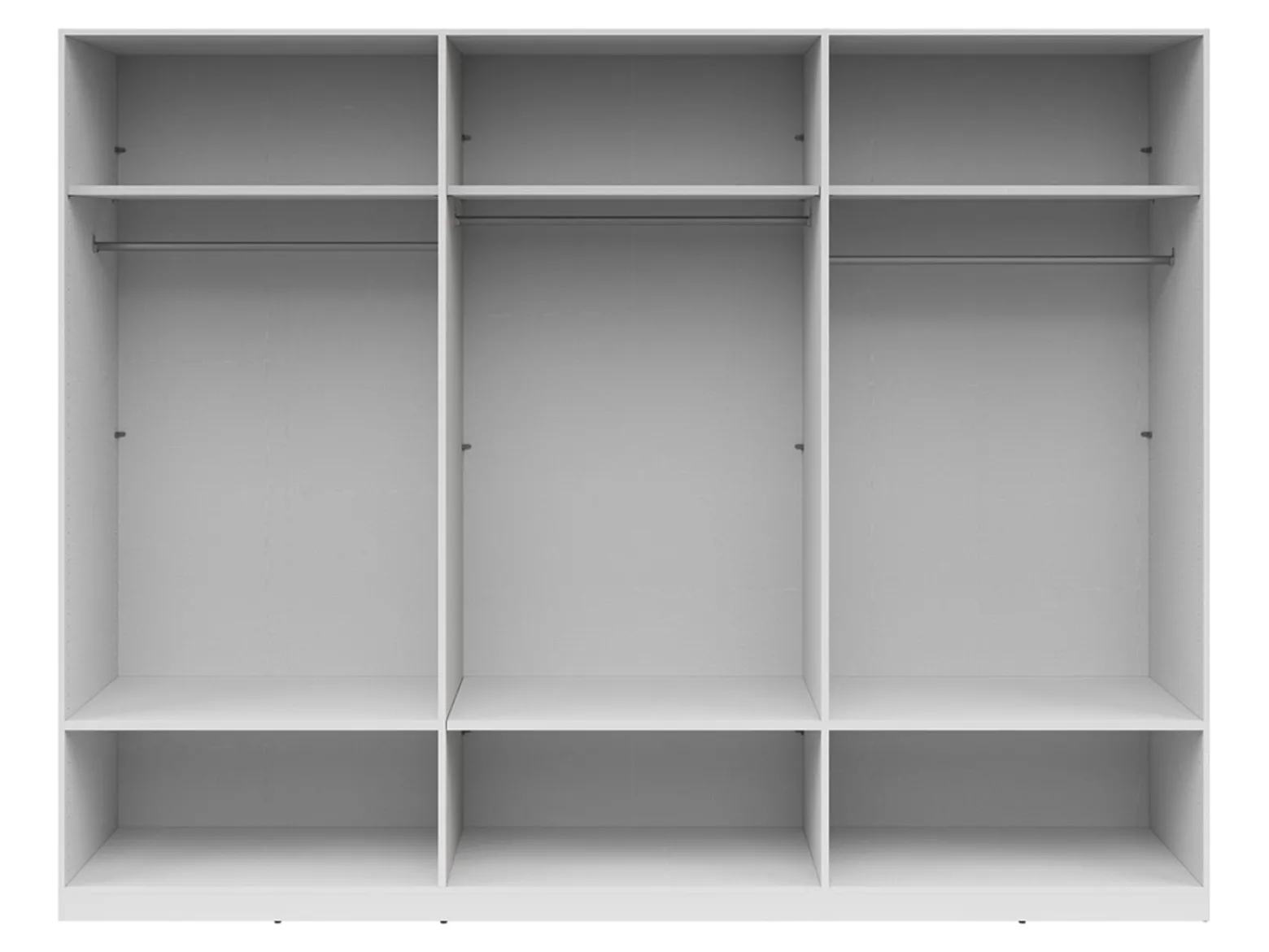 Szafa sześciodrzwiowa Herford 270 cm z lustrem i 6 szufladami biała