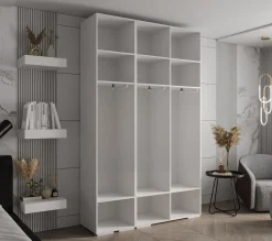 Szafa ubraniowa Garderoba INOVA 4 1,5SZ biały+czarny