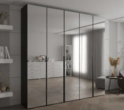 Szafa ubraniowa INOVA 1 L 2,5SZ czarny+czarny