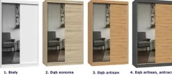 Szafa ubraniowa z drzwiami przesuwnymi dąb artisan antracyt - Ortica