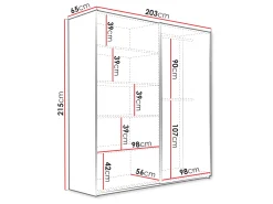 Szafa z drzwiami przesuwnymi Evora 203