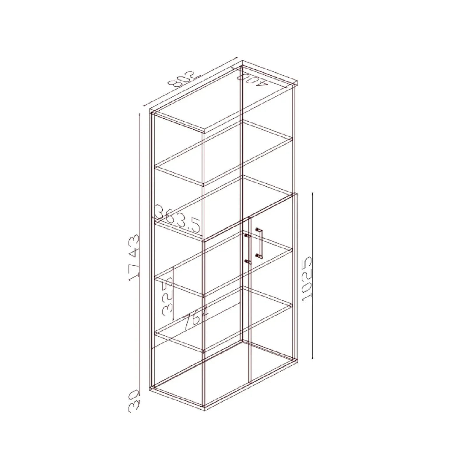 Szafa biurowa LOFT CLARO 5OH Dąb Lancelot