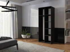 Szafa 80cm Uchylna 80x200cm Artisan + Lamele Czarne