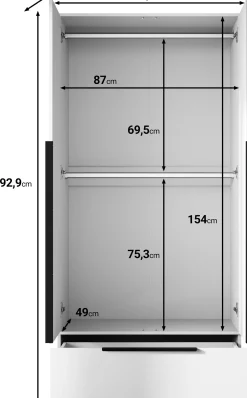 Szafa do sypialni 90 cm z drążkiem SORO