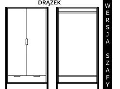 Szafa drewniana LOFT WOOD z drążkiem, kolor dębowy