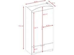 Szafa dwudrzwiowa Classic 90 cm z szufladą biała