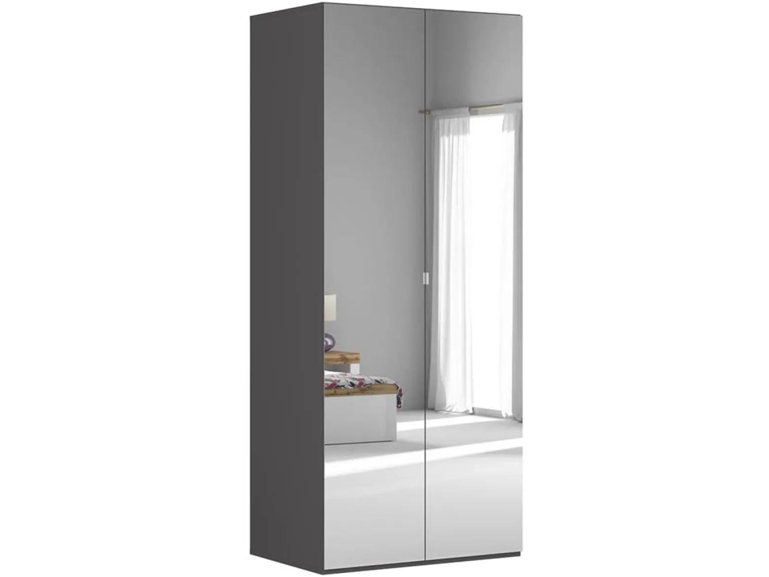 Szafa dwudrzwiowa Flex 100 cm z lustrem grafit