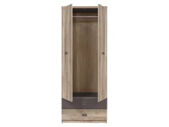 Szafa dwudrzwiowa Malcolm 80 cm z szufladami dąb canyon monument nadruk