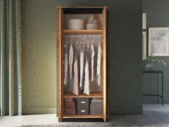 Szafa Dwudrzwiowa Na Ubrania URSO Dąb Czarny Loft