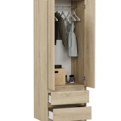 Szafa garderoba 63 cm 2 drzwi 2 szuflady FRAMIRE B-6 sonoma