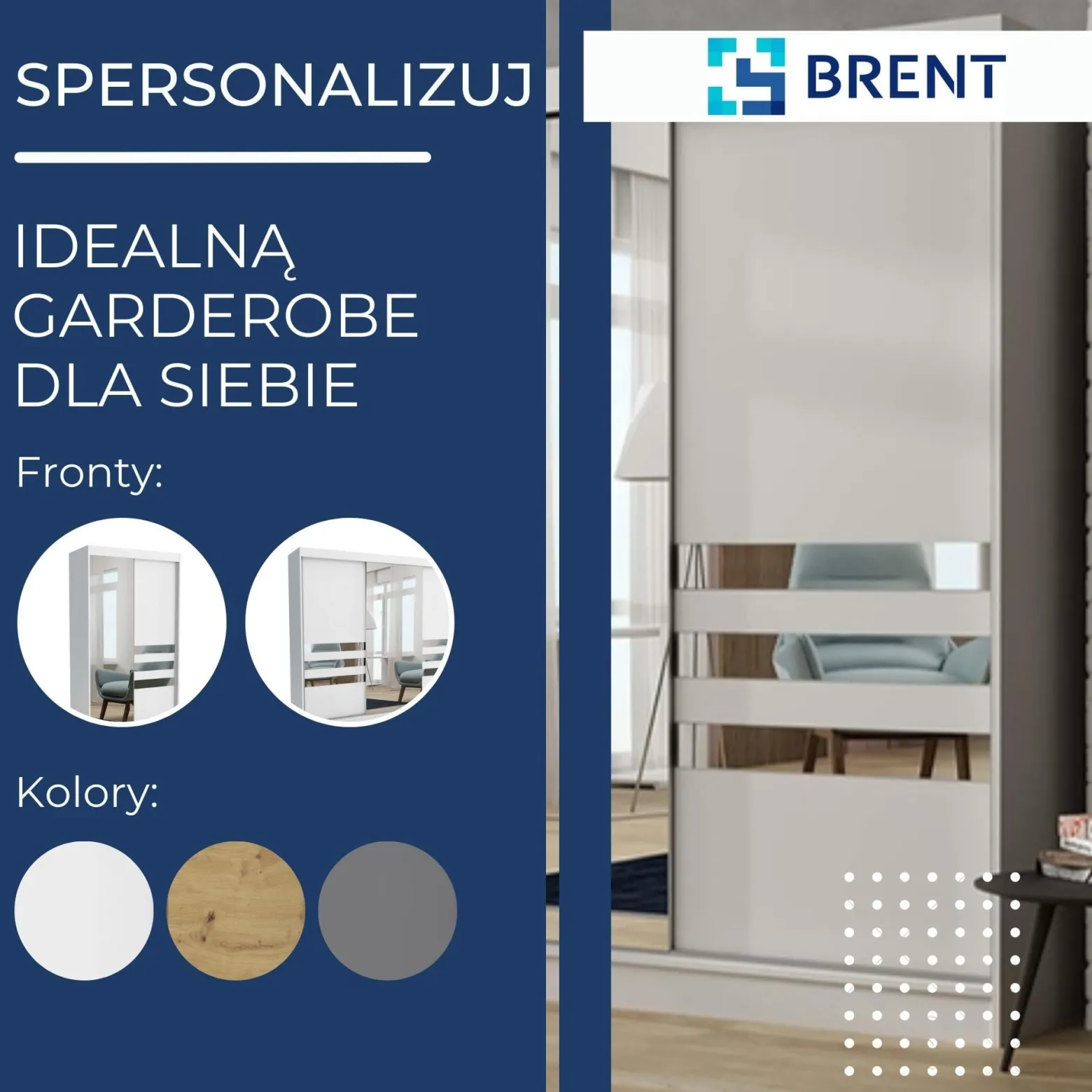 Szafa garderoba przesuwna BRENT 180 cm HENRY ARTISAN