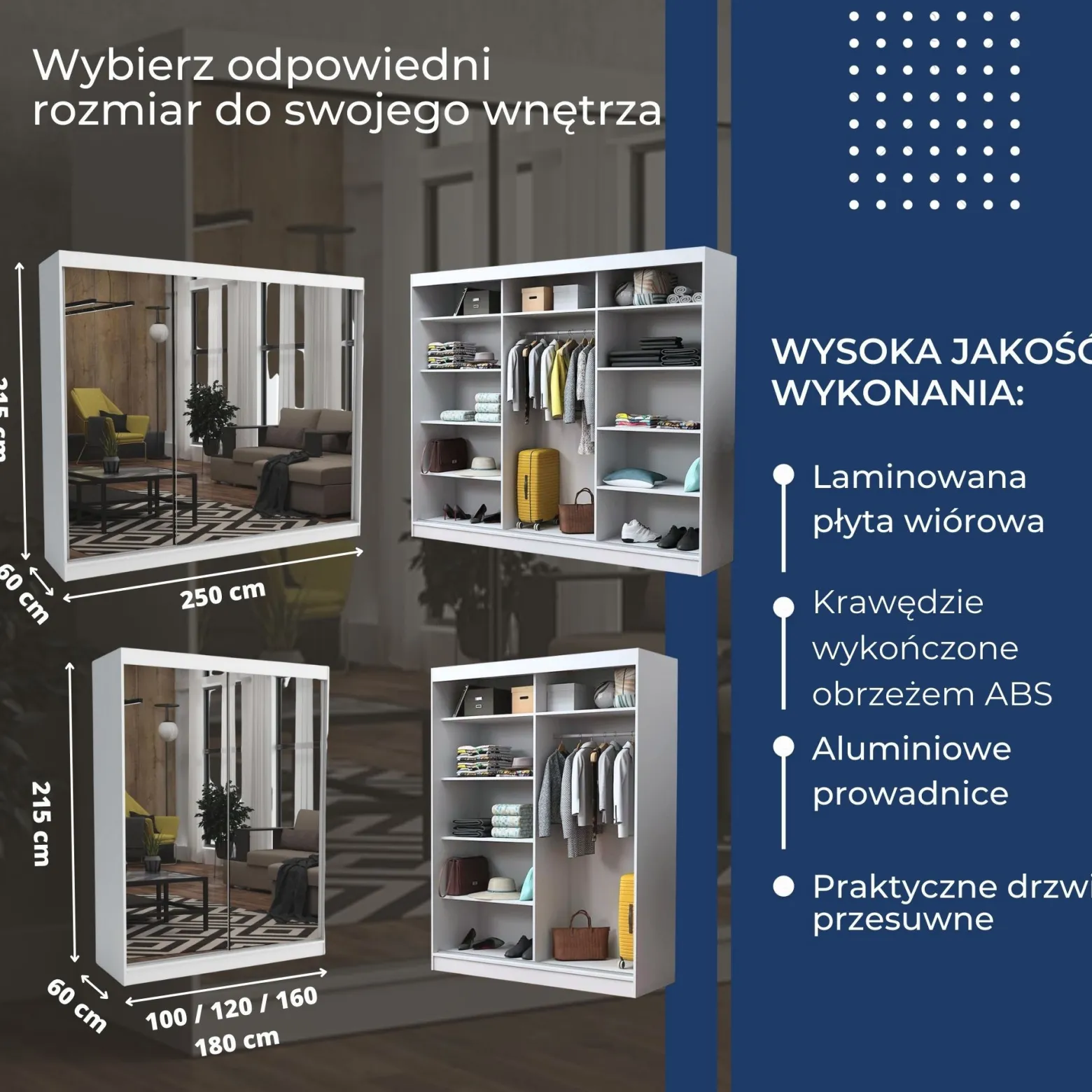 Szafa garderoba przesuwna BRENT 100 DAVE ARTISAN
