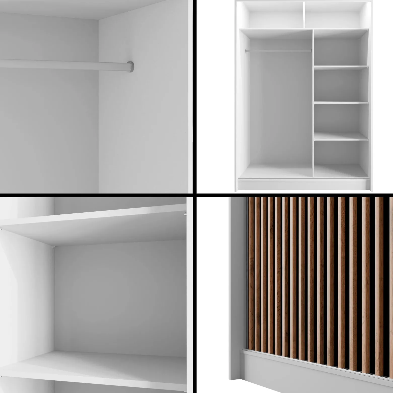 Szafa LED z drzwiami przesuwnymi i lamelami VILANv2 100 x 215 cm