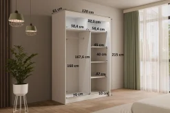 Szafa LED z drzwiami przesuwnymi i lamelami VILANv2 100 x 215 cm