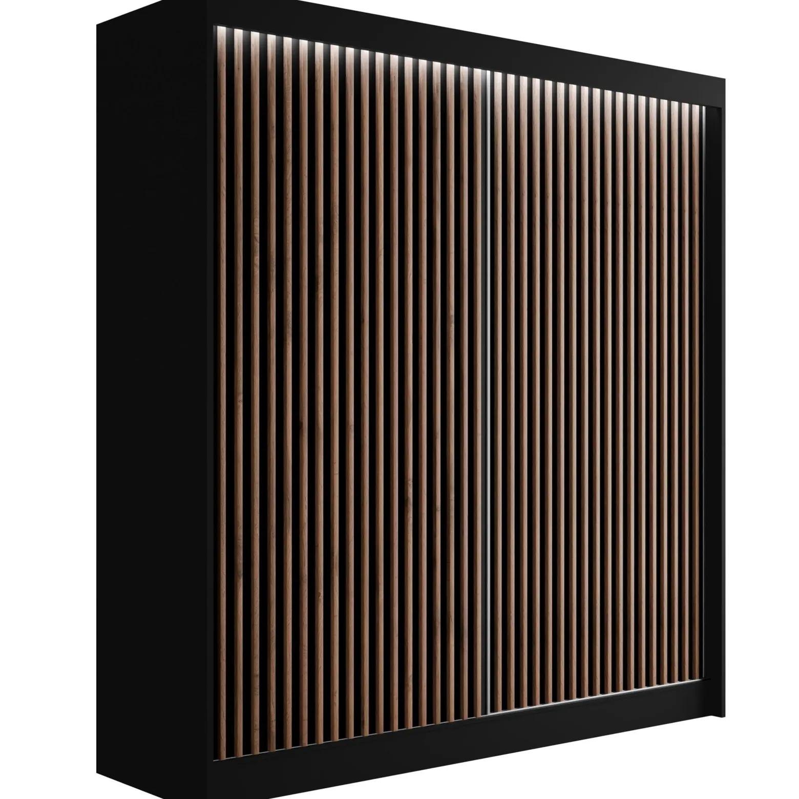 Szafa LED z drzwiami przesuwnymi i lamelami VILANv2 200 x 215 cm
