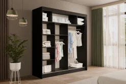 Szafa LED z drzwiami przesuwnymi i lamelami VILANv2 200 x 215 cm