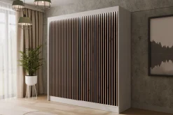 Szafa LED z drzwiami przesuwnymi i lamelami VILANv2 200 x 215 cm