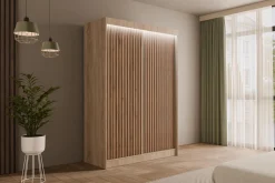 Szafa LED z drzwiami przesuwnymi i lamelami VILANv2 100 x 215 cm