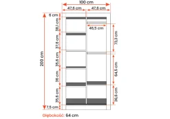 Szafa Milan 100 cm Szary mat/Szary mat