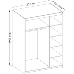 Szafa modułowa 133 cm KUBA dąb lefkas