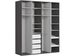 Szafa modułowa Flex 200 cm z drzwiami grafit