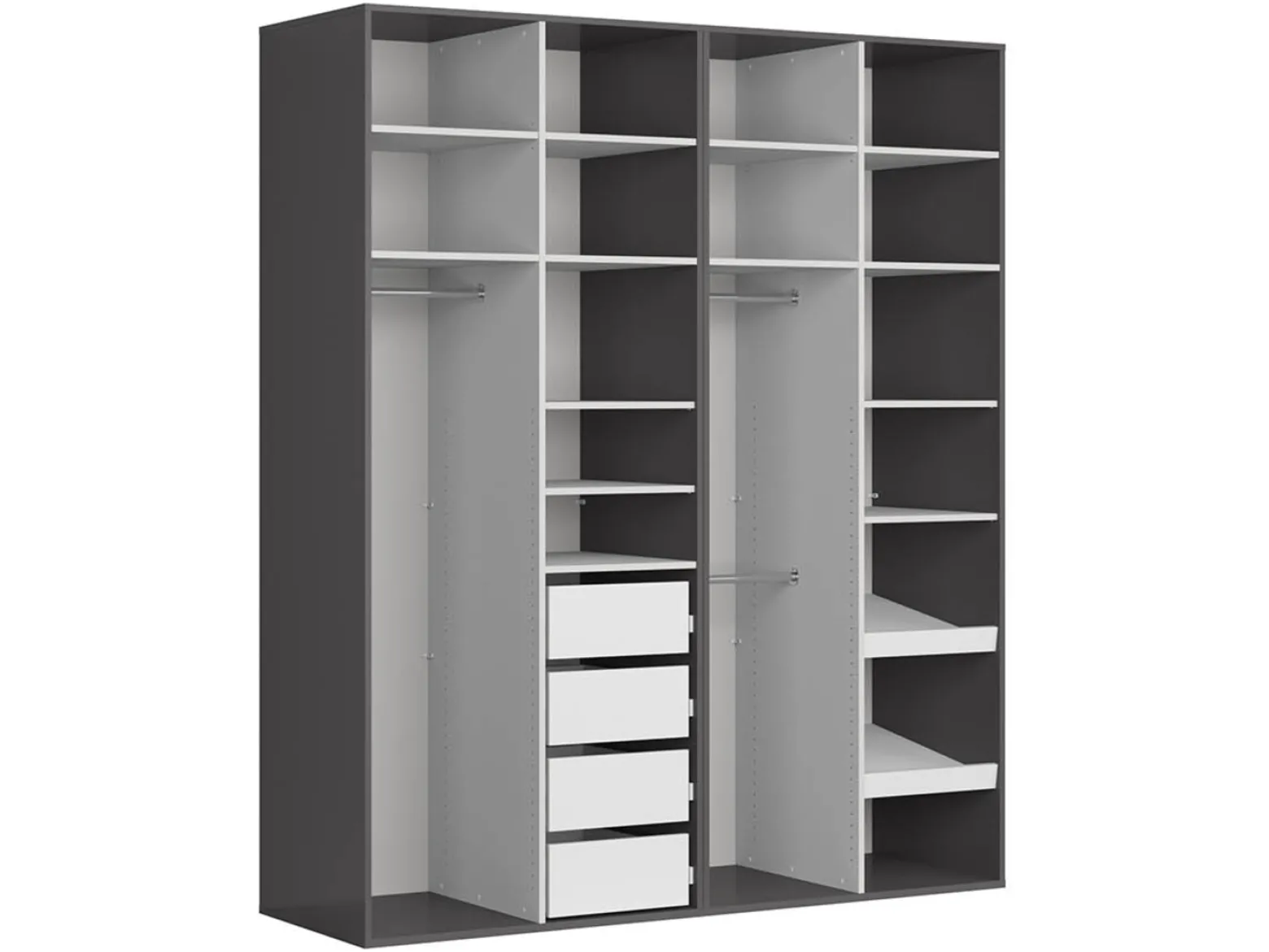 Szafa modułowa Flex 200 cm z drzwiami grafit