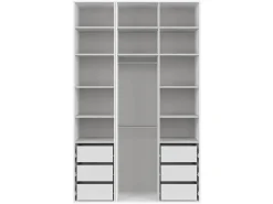 Szafa modułowa Flex 150 cm z drzwiami i lustrem biały połysk